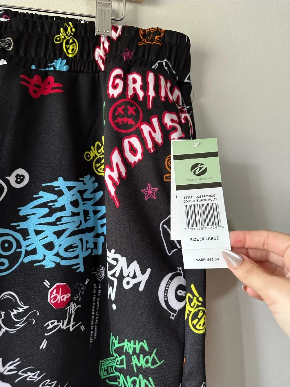 Fresh Prints of Bel Air Drill Clothing Co Novelty Grind Monster Sweatpants Sz XL